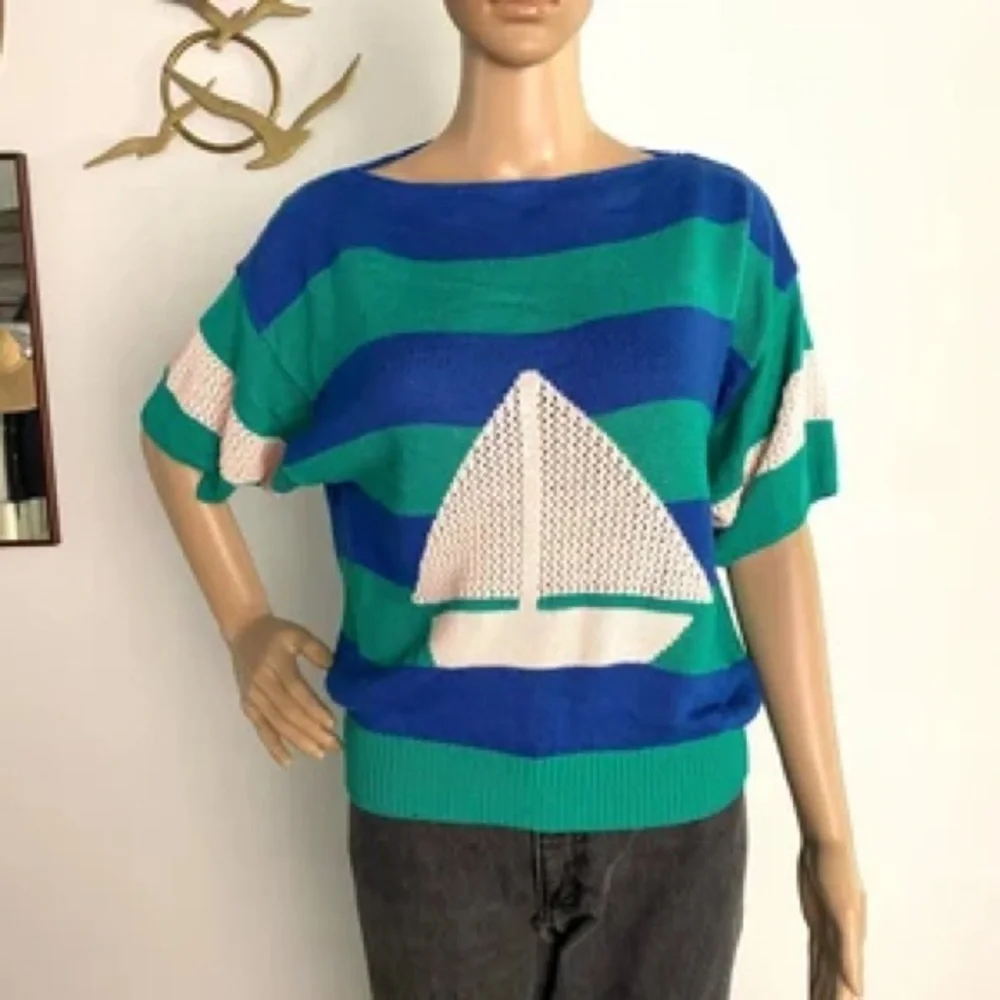 Catalina Vintage Blue Knit Boat Sweater - Picture 2 of 8